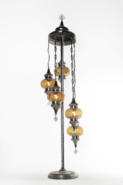 5in1 No3 Size Nickel Ottoman Floor Lamp